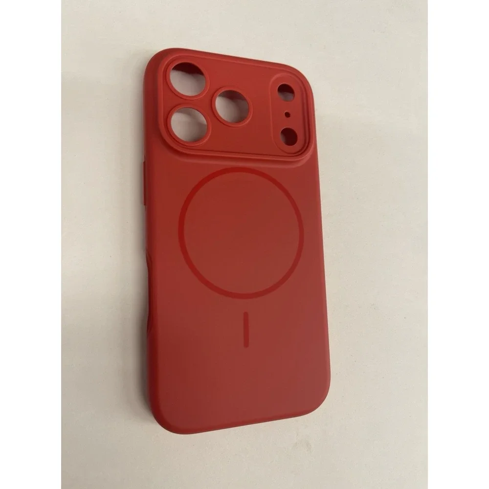 Magnetic iPhone‎ 17 Pro Case Full Camera Protection Matte Soild Color- Red